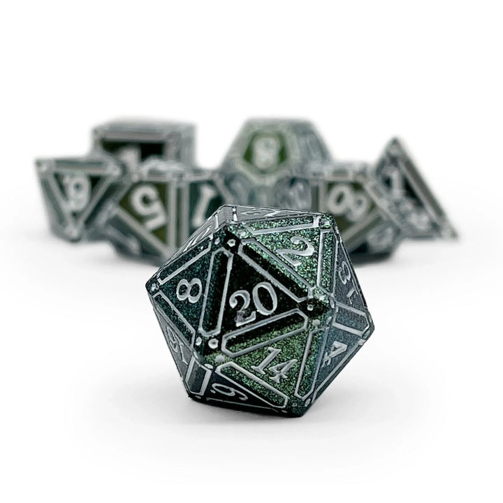 Ironworks - Necromancer Spellbook 7 Piece RPG Set Alloy Metal Dice