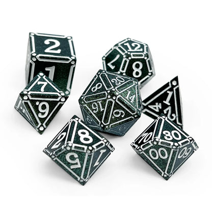 Ironworks - Necromancer Spellbook 7 Piece RPG Set Alloy Metal Dice