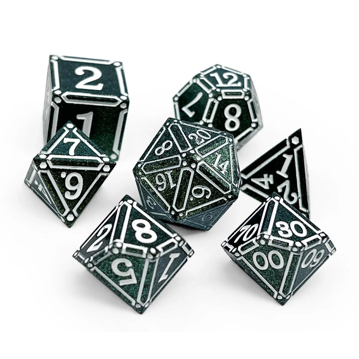 Ironworks - Necromancer Spellbook 7 Piece RPG Set Alloy Metal Dice