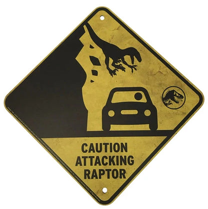 Jurassic World Metal Warning Signs Scaled Prop Replica