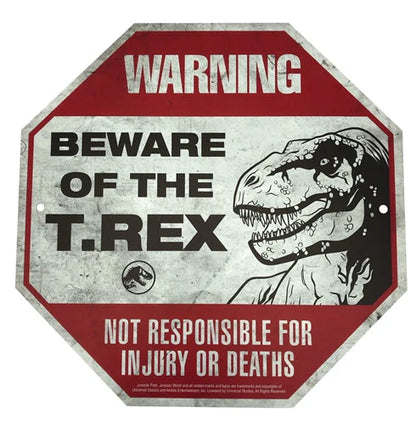 Jurassic World Metal Warning Signs Scaled Prop Replica