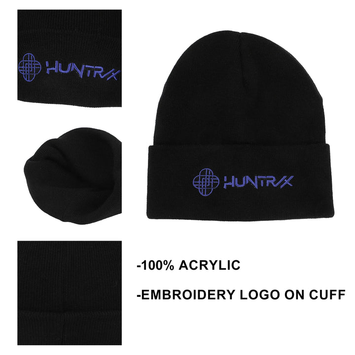 KPop Demon Hunters Huntr/x Black Cuff Knit Beanie Hat