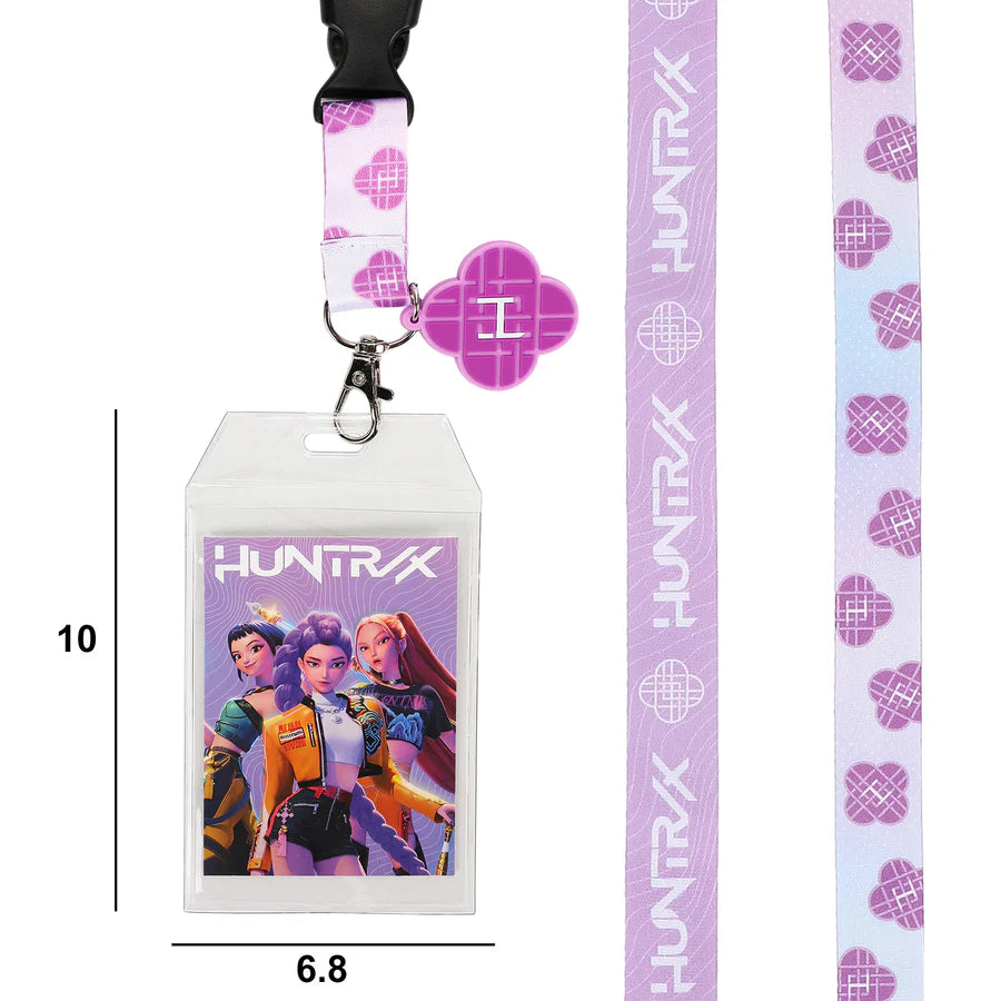 Kpop Demon Hunters Huntr/x Lanyard with Clear ID Sleeve and Rubber Charm