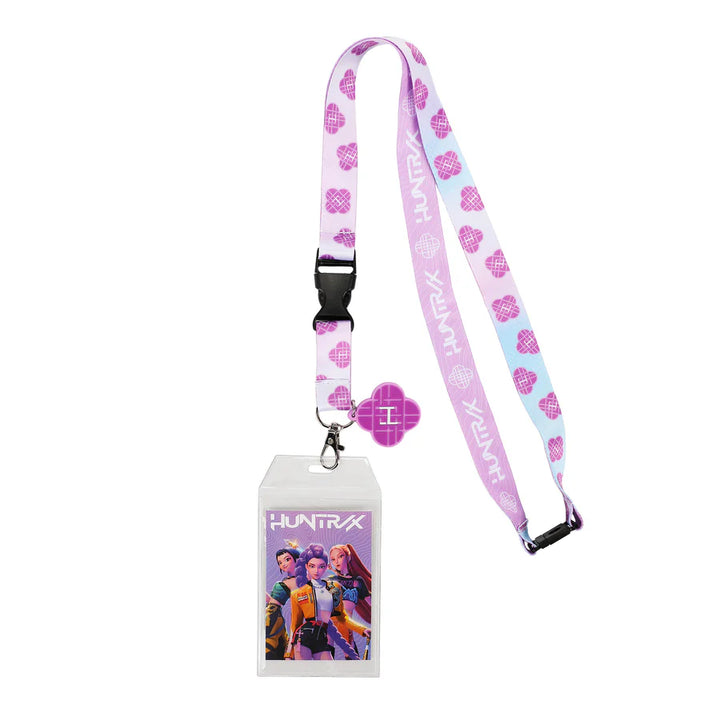 Kpop Demon Hunters Huntr/x Lanyard with Clear ID Sleeve and Rubber Charm