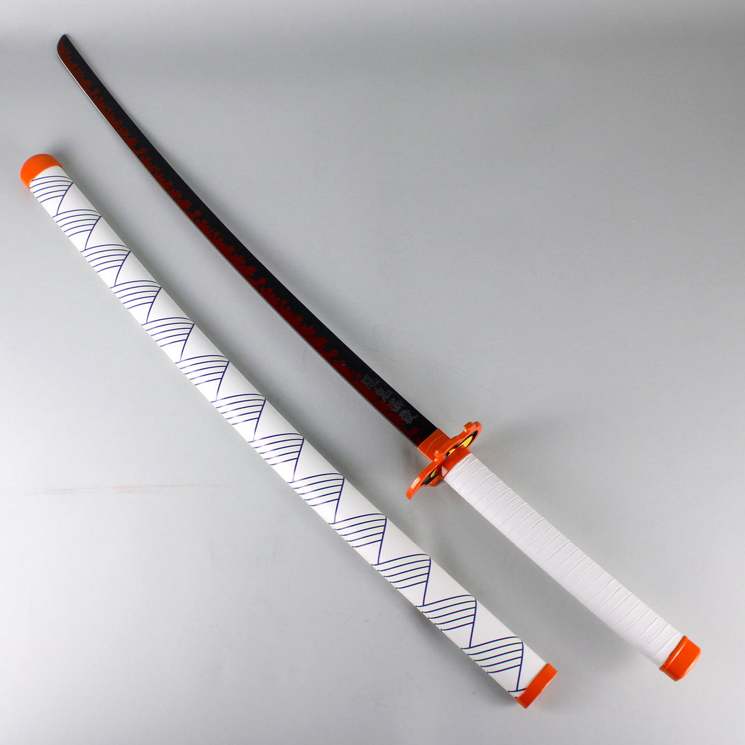 Rengoku Demon Slayer Sword Deluxe Metal Replica Katana
