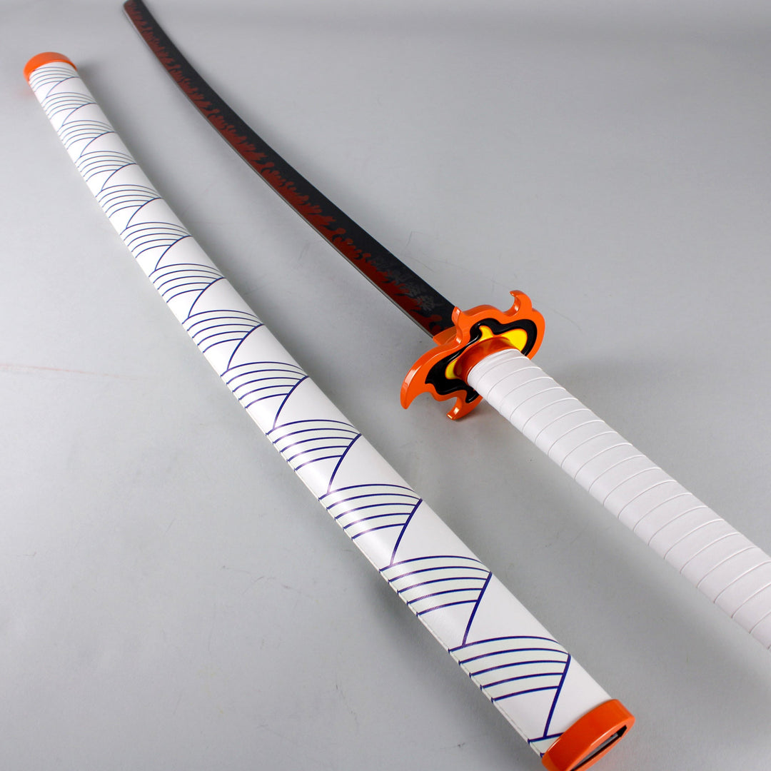Rengoku Demon Slayer Sword Deluxe Metal Replica Katana