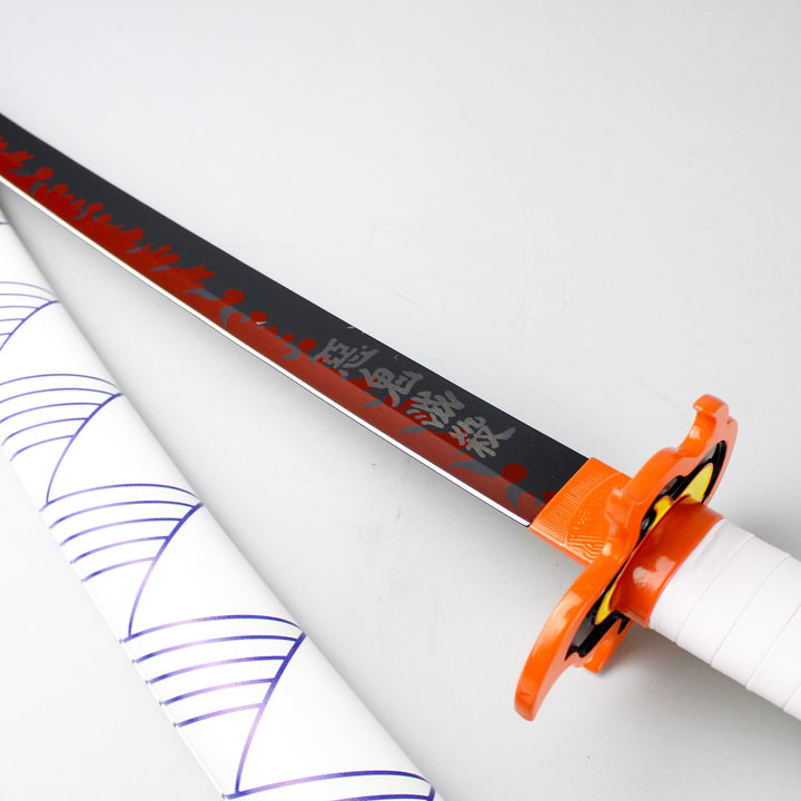 Rengoku Demon Slayer Sword Deluxe Metal Replica Katana