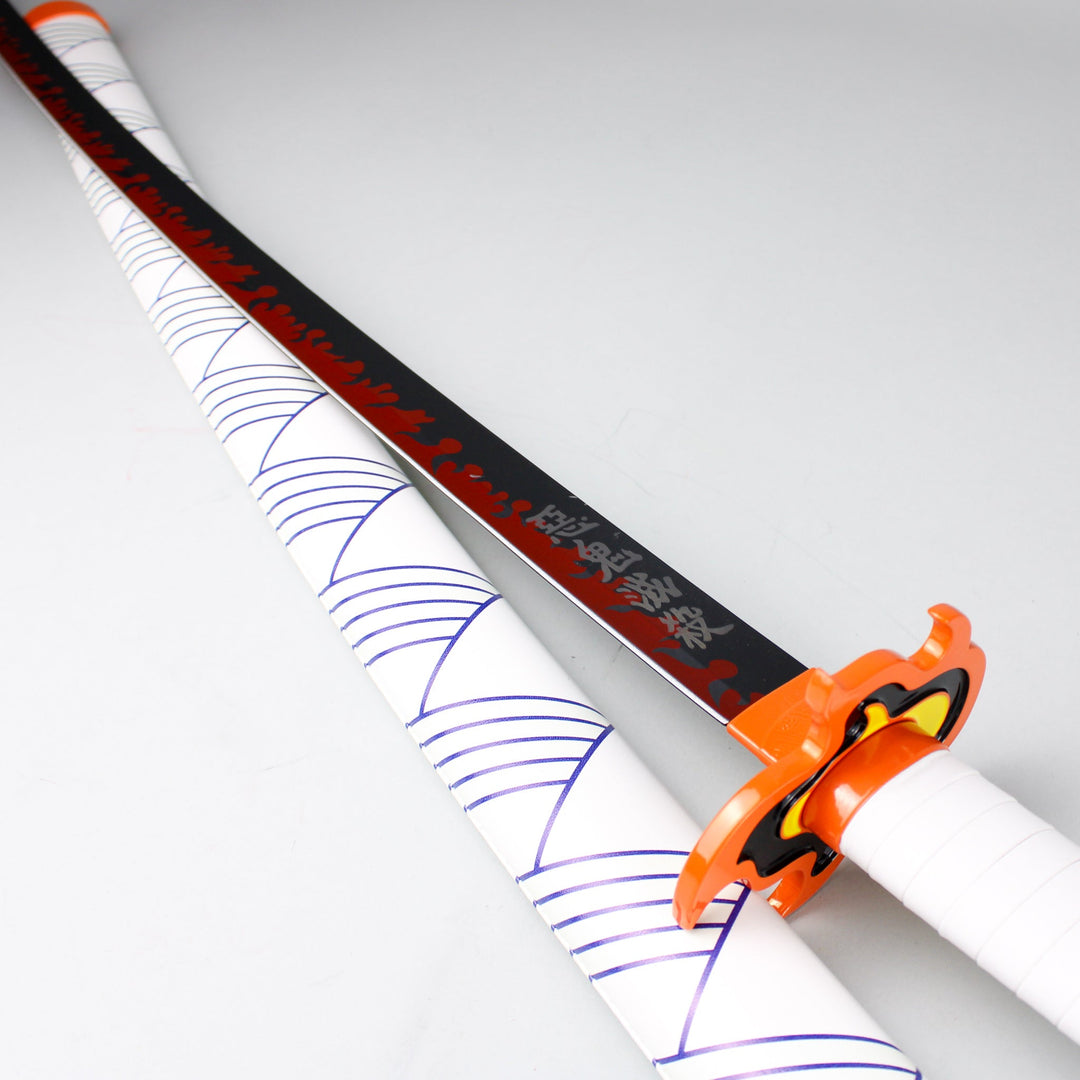 Rengoku Demon Slayer Sword Deluxe Metal Replica Katana