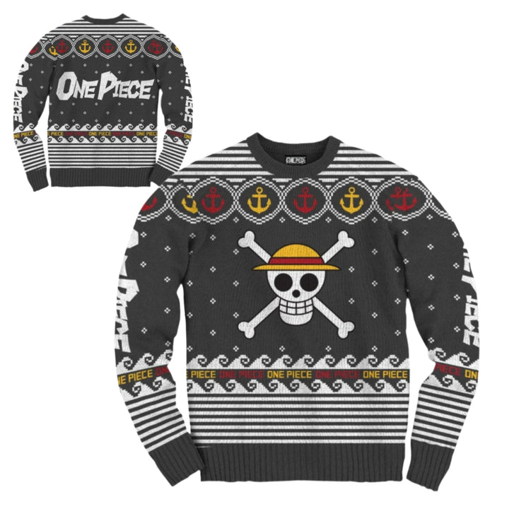 One Piece Straw Hat Pirates Jolly Roger Holiday Sweater