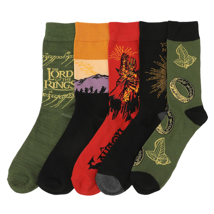 Lord Of The Rings Characters 5-Pair Casual Crew Socks