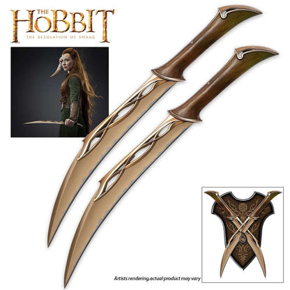 Lord of The Rings The Hobbit Fighting Knives of Tauriel Steel Replicas