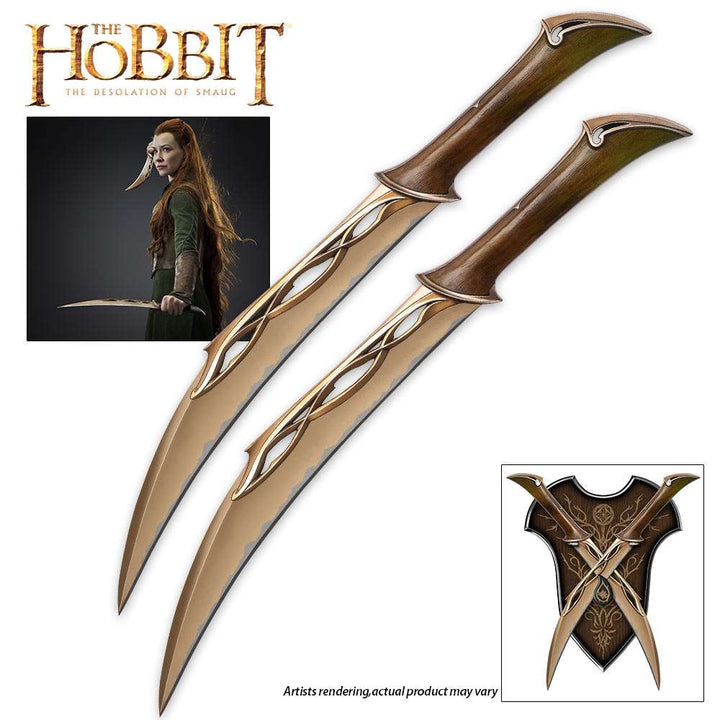 Lord of The Rings The Hobbit Fighting Knives of Tauriel Steel Replicas