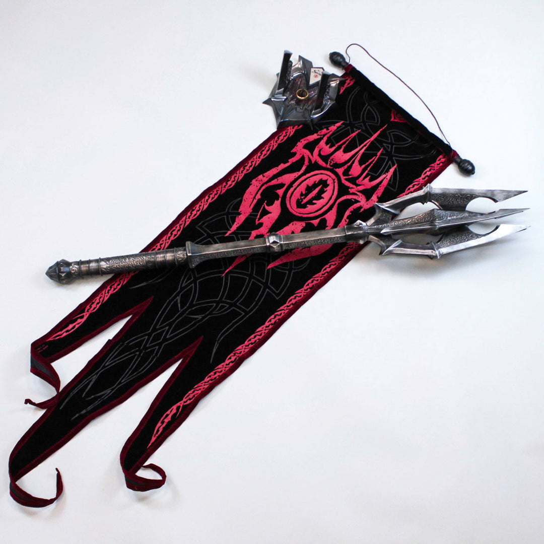 Lord of the Rings Sauron Mace and Banner Replica with One Ring