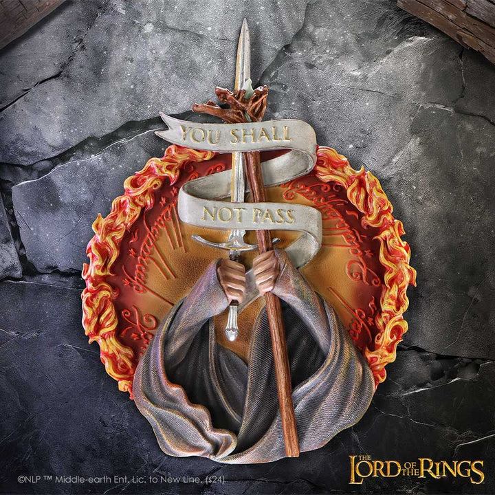 Lord of the Rings Gandalf the Grey "You Shall Not Pass" Wall Plaque
