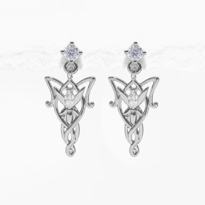 Lord of the Rings Arwen Evenstar Crystal Dangle Earrings