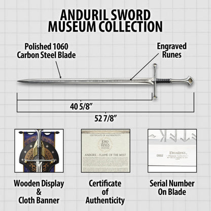 Lord of the Rings Anduril Sword of Aragorn Museum Collection Version by United Cutlery