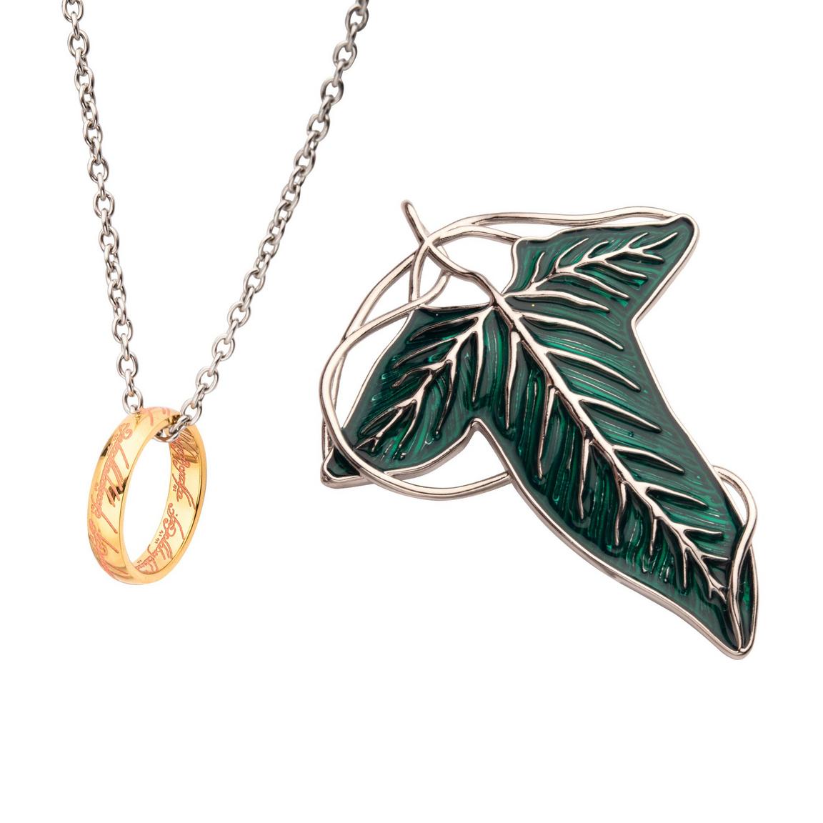 Lord of the Rings Frodo's Elven Leaf Brooch and The One Ring Collectors Set