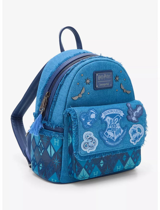 Loungefly Harry Potter Hogwarts Denim Mini Backpack