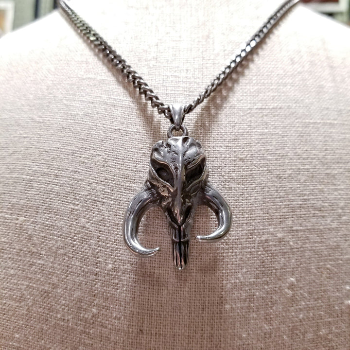 Mandalorian Mythosaur Skull (Star Wars) Stainless Steel Antiqued Unisex Pendant