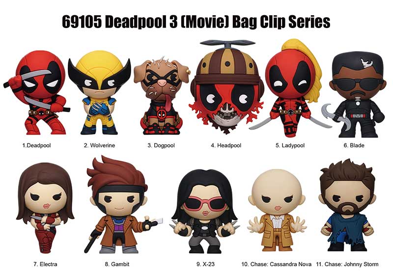 Marvel Deadpool & Wolverine 3D Foam Bag Clip Blind Bag Series 1