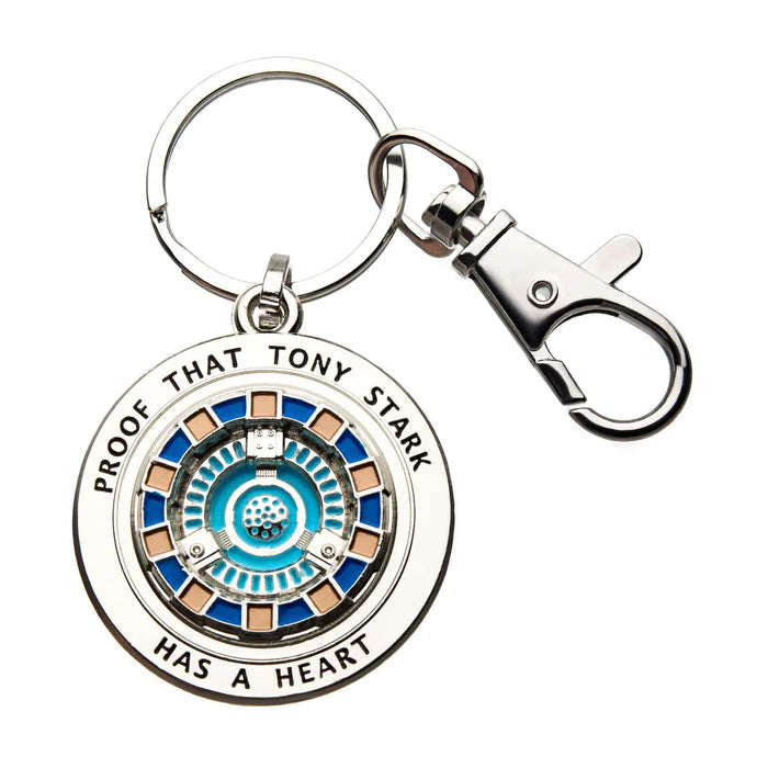 Marvel Iron Man Arc Reactor "Tony Has A Heart" 3D Metal Keychain