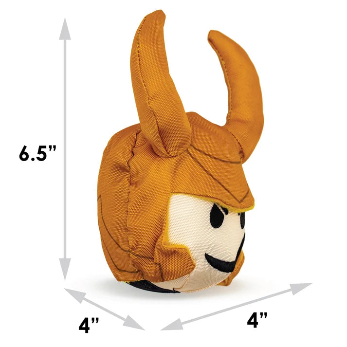 Marvel Loki Smirking Face Squeaker Plush Dog Toy
