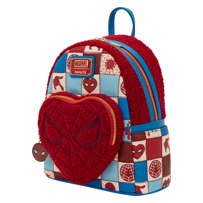 Marvel Spider-Man Sherpa Heart Mini Backpack by Loungefly