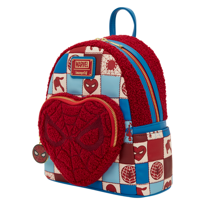 Marvel Spider-Man Sherpa Heart Mini Backpack by Loungefly
