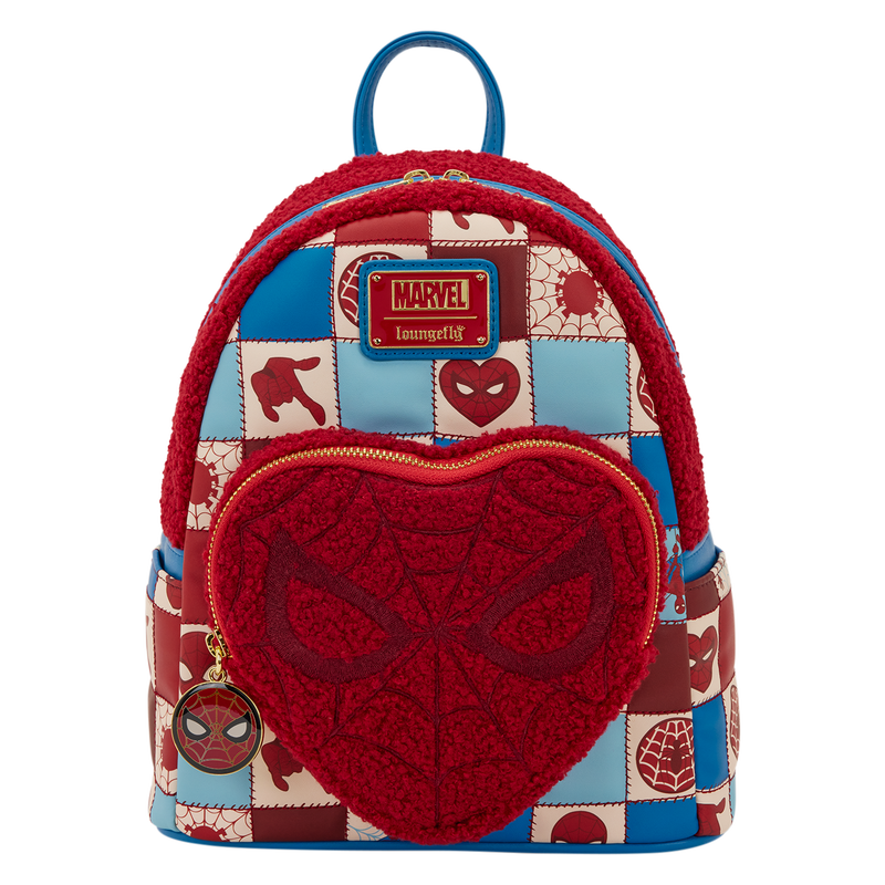 Marvel Spider-Man Sherpa Heart Mini Backpack by Loungefly