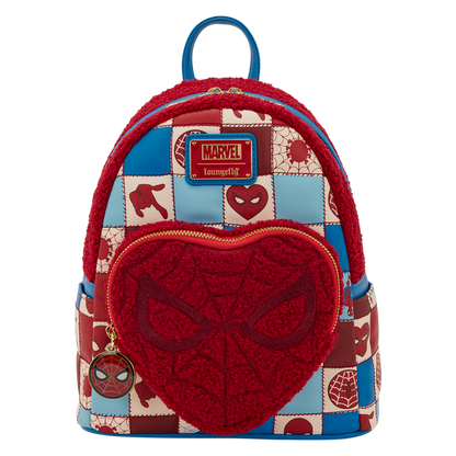 Marvel Spider-Man Sherpa Heart Mini Backpack by Loungefly