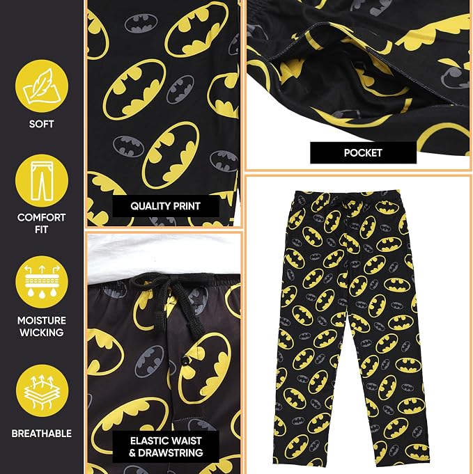Classic Batman Logo DC Comics AOP Unisex Lounge Pajama Pants