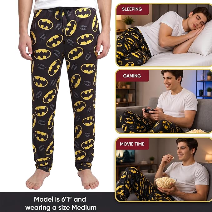 Classic Batman Logo DC Comics AOP Unisex Lounge Pajama Pants