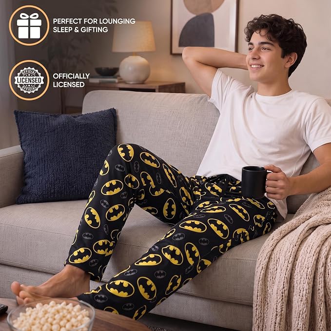 Classic Batman Logo DC Comics AOP Unisex Lounge Pajama Pants