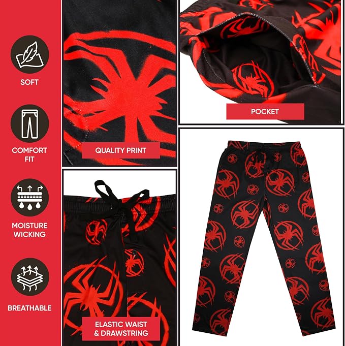 Miles Morales Spider-Man Marvel Across the Spider-Verse Sleep Pajama Pants