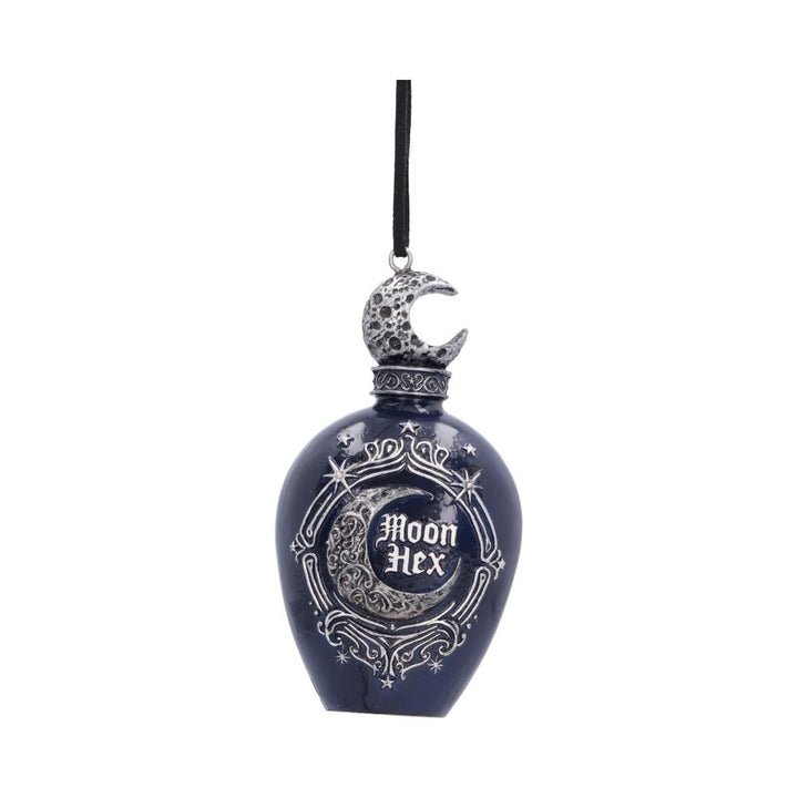 Moon Hex Potion Bottle Hanging Holiday Ornament