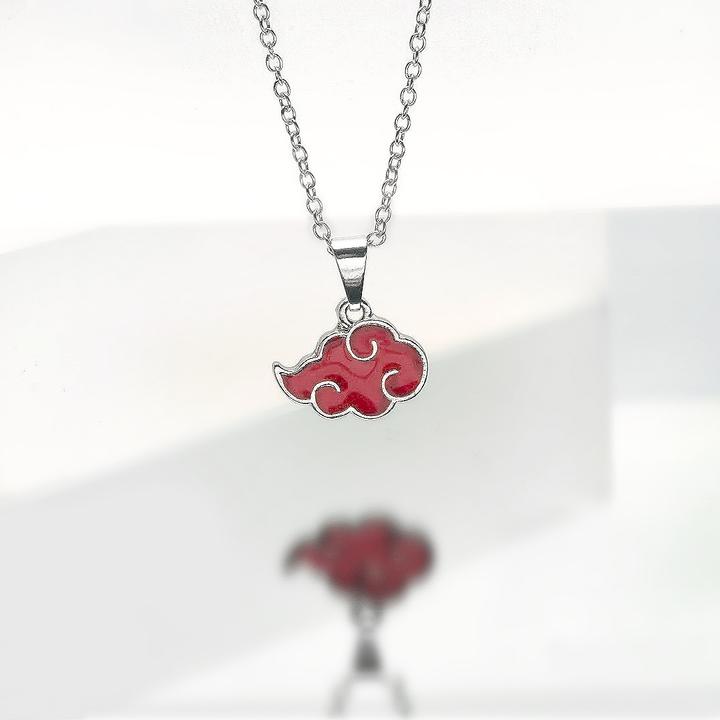 Naruto Akatsuki Red Cloud Enamel Necklace