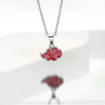 Naruto Akatsuki Red Cloud Enamel Necklace
