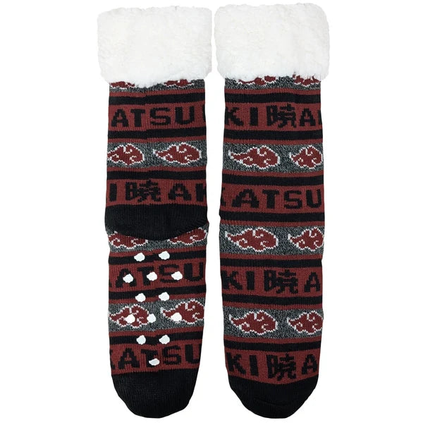 Naruto Shippuden Akatsuki Sherpa Slipper Crew Socks