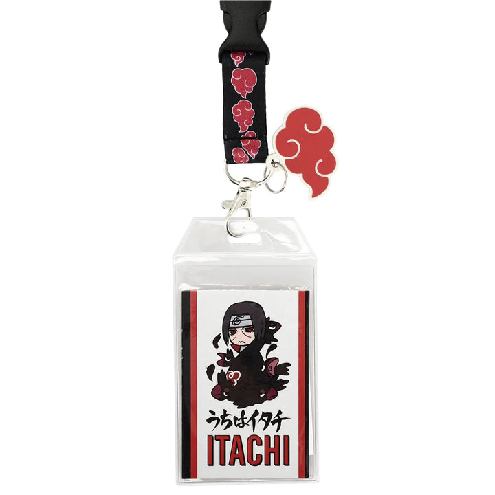 Naruto Shippuden Itachi Uchiha Lanyard with Clear ID Sleeve and Keychain