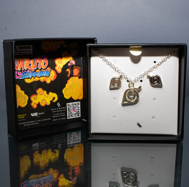Naruto Leaf Village Earring &amp; Necklace Set