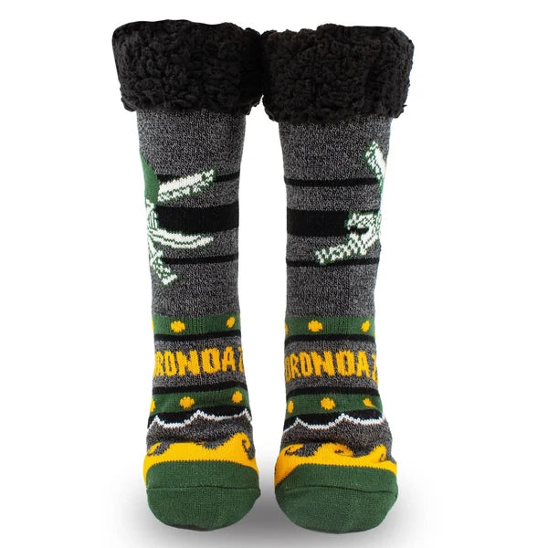 One Piece Zoro Jolly Roger Sherpa Slipper Crew Socks