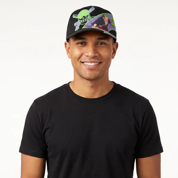 One Piece Zoro &amp; Jolly Roger Snapback Hat