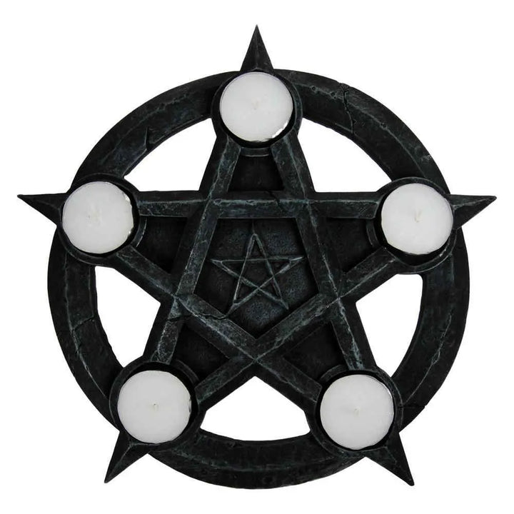 Pentagram Gothic Wiccan Tealight Holder