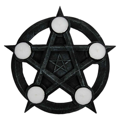 Pentagram Gothic Wiccan Tealight Holder