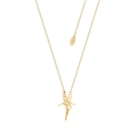 Peter Pan Tinkerbell Pendant Disney Couture Necklace in Yellow Gold
