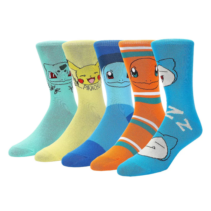 Pokemon Character Womens Crew Socks 5 Pack