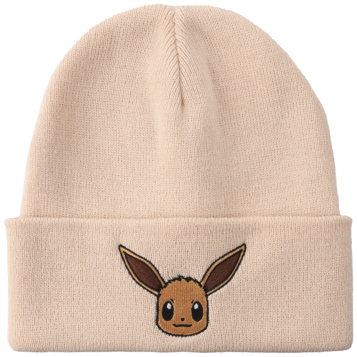 Pokemon Eevee Embroidered Tan Cuff Beanie