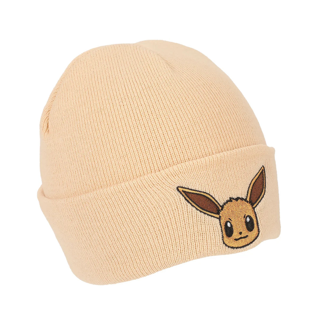 Pokemon Eevee Embroidered Tan Cuff Beanie