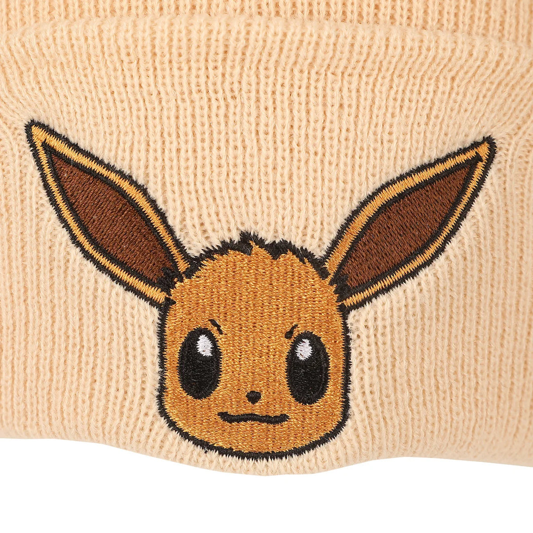 Pokemon Eevee Embroidered Tan Cuff Beanie