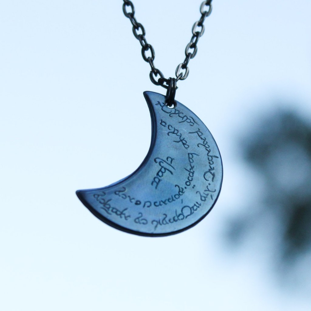 Mithril Blue Moon of Rivendell Lord of the Rings Pendant Necklace
